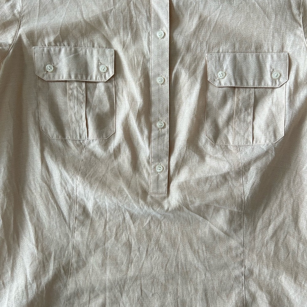 Talbots Cream Glittery Half-Button Casual Top Size L Great Condition - Picture 4 of 5